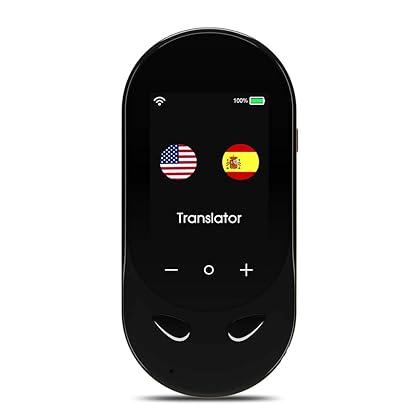 Language Translator Device Offline Translator Device Two Way Instant Voice Translator Support 106 Languages with Camera Translation for Travelling Abroad Learning Shopping Business Chat Black