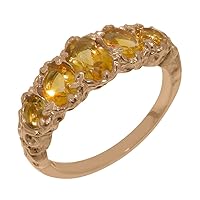LBG 10k Rose Gold Natural Citrine Womens Band Ring - Sizes 4 to 12 Available