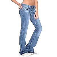 Andongnywell Women's Plus Size Slim Skinny Pocket Jeans Mid Rise Stretch Boot Cut Denim Pants Trousers