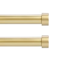 2 Pack Gold Curtain Rods for Windows 48 to 84 Inch(4-7 Feet),1
