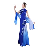 White Satin Chinese Dresses Women Large Size Slim Qipao Long Sequins Evening Party Cheongsam Elegant