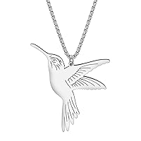 DALANE Stainless Steel Cute Hummingbird Necklace 18K Gold Plated Pendant Bird Animals Jewelry Gifts for Women Girls Party Favors