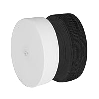 Magnoloran 2 Pack 20 Yard 1 Inch Wide Heavy Stretch High Elasticity Sewing Elastic Band Crafts Knit Elastic Spool for Sewing Pants Waistband, Wigs, Skirts, Craft DIY Projects (Black&White)