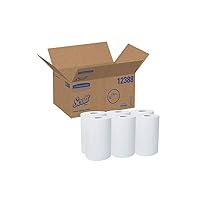 Scott 12388 Slimroll Hard Roll Towels, Absorbency Pockets, 8-Inch x 580ft, White, 6 Rolls/Carton