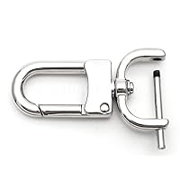 CRAFTMEMORE 2pcs Detachable Snap Hook Swivel Clasp w/Screw Bar VT99 Bag Strap Hardware Replacement (1/2 Inch, Silver)