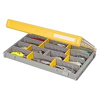 Plano EDGE 3700 Premium Tackle Utility Box, Gray and Yellow, Stackable Organizers, Waterproof, Rust-Resistant Bait and Tackle Storage