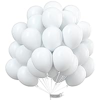 PartyWoo White Balloons, 100 pcs 12 Inch Matte White Balloons, White Balloons for Balloon Garland or Balloon Arch as Party Decorations, Wedding Decorations, Neutral Baby Shower Decorations, White-Y13