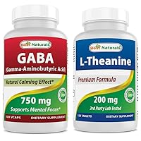 Best Naturals GABA 750 mg & L-Theanine 200mg