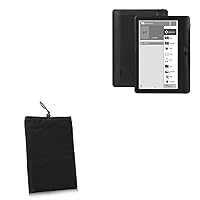 BoxWave Case Compatible with Dcenta C12828 eReader (7 in) - Velvet Pouch, Soft Velour Fabric Bag Sleeve with Drawstring - Jet Black