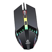 PC USB RGB Wired Gaming Mouse 1600 DPI Adjustable Mice,Comfortable Hand Feeling for Windows PC