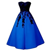 Women's Sweetheart Neck Satin Homecoming Dress Strapless Party Gown Dress