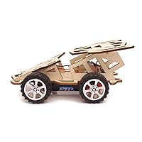 ERINGOGO 1pc Wood Toy Electric Wooden Racing Wood Puzzle Manual 3D Small Racing Car