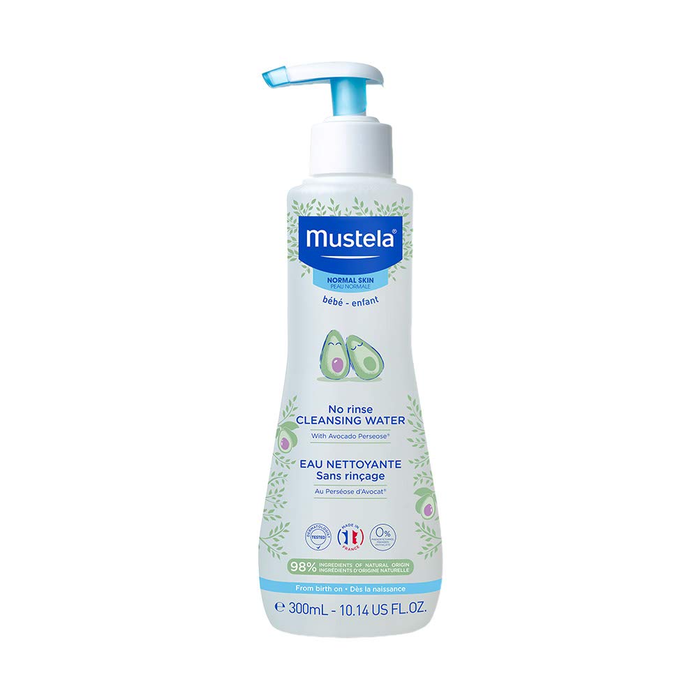 Mustela Baby Cleansing Water - No-Rinse Micellar Water - with Natural Avocado & Aloe Vera - for Baby's Face, Body & Diaper - 1 or 2-Pack - Various Sizes