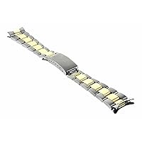 Ewatchparts 19MM 14K/SS OYSTER WATCH BAND COMPATIBLE WITH ROLEX 34MM DATE 15053, 15203, 15223, 15233