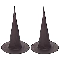 YiZYiF 2pcs Witch Hat Halloween Masquerade Party Fancy Dress Cosplay Costume Accessories for Women Girls Brown One Size