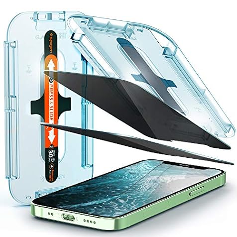 Spigen Tempered Glass Screen Protector [GlasTR EZ FIT - Privacy] Designed for iPhone 12 mini - 2 Pack