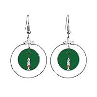 Tunisian Tree Soccer Cartoon Mummy Earrings Dangle Hoop Jewelry Drop Circle