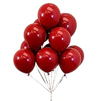 50pcs 10inch Red Ruby Latex Balloons, Red Round thick Ruby Double Latex Balloons for Love Bride Wedding Valentine Day Party Decoration Supply