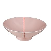 Hakusan Pottery H-26 Flat Tea Wan, Pink, Approx. φ5.9 x 2.1 inches (15 x 5.3 cm), Masahiro Mori Design, Hasami Ware Made