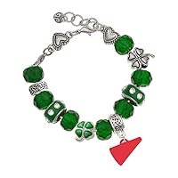 Acrylic Megaphone - Green Irish Luck Bead Charm Bracelet, 7.5