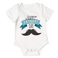 My 1st Fathers Day Boys' Outfits Face Printed Clothes Sets Happy Festival Short Sleeve Letter Printed Bodysuits