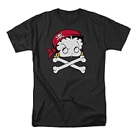 Betty Boop Pirate Officially Licensed Adult T Shirt Gray