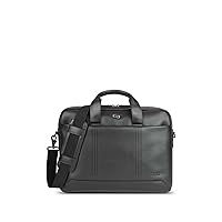 Solo Mens Murray Faux Leather Slim Briefcase Black O/S