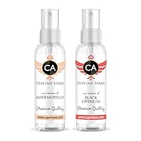 CA Perfume Impression of (Mademoiselle + Black Opinium) Travel Size Sample Fragrance Refillable Atomizer Long Lasting Eau de Parfum (Cologne) Sprayer / 2 Fl Oz/ 60 ml