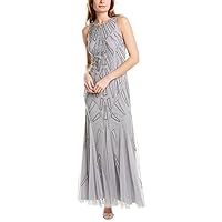 Adrianna Papell Women's Beaded Halter Gown