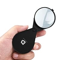 Folding Pocket Magnifying Glass - Portable Compact Design for Travel, and 2.5