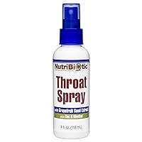 Throat Spray with GSE, 4 Fl. Oz | Gentle and Soothing Sore Throat Support with Grapefruit Seed Extract, Zinc & Menthol | Alcohol Free & Non-Medicated