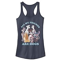 Disney Women's Classic Multi Franchise Dog Friends Slim Fit, Scoop Hem Racerback Tank