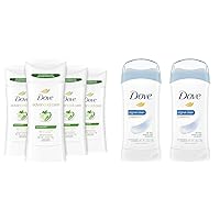 Dove Antiperspirant Deodorant Stick Bundle with Advanced Care Cool Essentials 4 ct and Invisible Solid Original Clean 2 ct