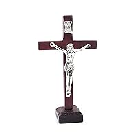 hejhncii Crucifix Wall Cross Wooden Catholic Cross With Stand Religious Christian Standing Cross Church Home Ornaments For Prayers