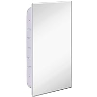 Hamilton Hills 16x26 inch White Recessed Medicine Cabinet with Mirror | Beveled Medicine Cabinet Organizer with Shelves | Farmhouse Wall Mounted Hanging Rectangular Bathroom Cabinet