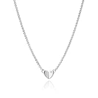 Sterling Silver Adored Diamond Heart Necklace. Ideal for Baptism, Birthday Gift For Girl, Flower Girl and Bridesmaid Gifts