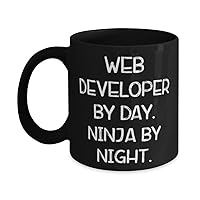 Fun Web developer Gifts, Web Developer by Day. Ninja by Night, Inspire 11oz 15oz Mug For Coworkers From Colleagues, Web developer mug, Web developer tshirt, Web developer keychain, Web developer