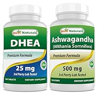 Best Naturals Dhea 25mg & Ashwagandha Extract 500 Mg