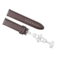 Ewatchparts 18MM SMOOTH LEATHER STRAP WATCH BAND COMPATIBLE WITH OMEGA SPEEDMASTER MOON REDUCED BROWN