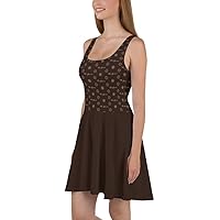 Fashion's Elegance Collection Brown and Tan Skater Dress