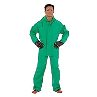 Cordova RS452GXL Apex FR .45 MM Green PVC/Nylon Scrim/PVC, 2-Piece Acid/Chemical Suit, Limited Flame Resistant, Storm Fly Front, Bib Style Pants with Suspenders, Attached Hood, X-Large