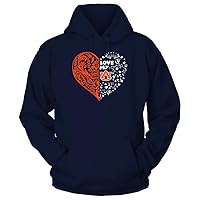 FanPrint Auburn Tigers - Love My Team - Heart - Floral Pattern Gift T-Shirt