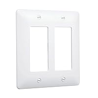 5500W Paintable Masque Wall Plate Cover, White, 2-Gang