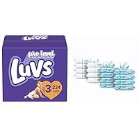 Luvs Pro Level Leak Protection Diapers Size 3 (2 X 234 Count) & Pampers Complete Clean Scented Baby Diaper Wipes, 8X Pop-Top Packs and 8 Refill Packs for Dispenser Tub, 1152 Total Wipes