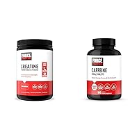 Force Factor Creatine Powder 60 Servings and Caffeine Tablets 100 Tablets - Creatine for Muscle Gain and Caffeine for Energy