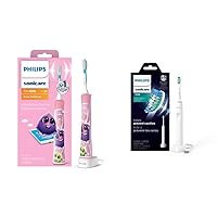 Philips Sonicare for Kids 3+ Bluetooth Connected Rechargeable Electric Power Toothbrush, Interactive, Pink, HX6351/41 & 1100 Electric Rechargeable Power Toothbrush, White Grey HX3641/02