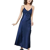 Flygo Women's Satin Nightgown Dress Silk Lace Sleeveless Long Chemise Lingerie Sleepwear