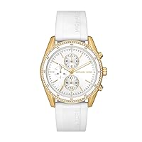 Michael Kors Women's Hadyn Chronograph White Silicone Watch (Model: MK7484)