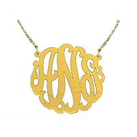 Rylos Necklaces For Women Gold Necklaces for Women & Men 14K Yellow Gold or White Gold Personalized 45MM Nameplate Necklace Special Order, Made to Order With 18 inch chain. Necklace