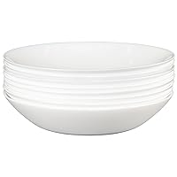Pasta Bowls Set of 8, Tempered Glass Salad Bowls, 7-4/5-Inch Round Serving Bowls, Microwave & Dishwasher Safe Glass Bowls Set